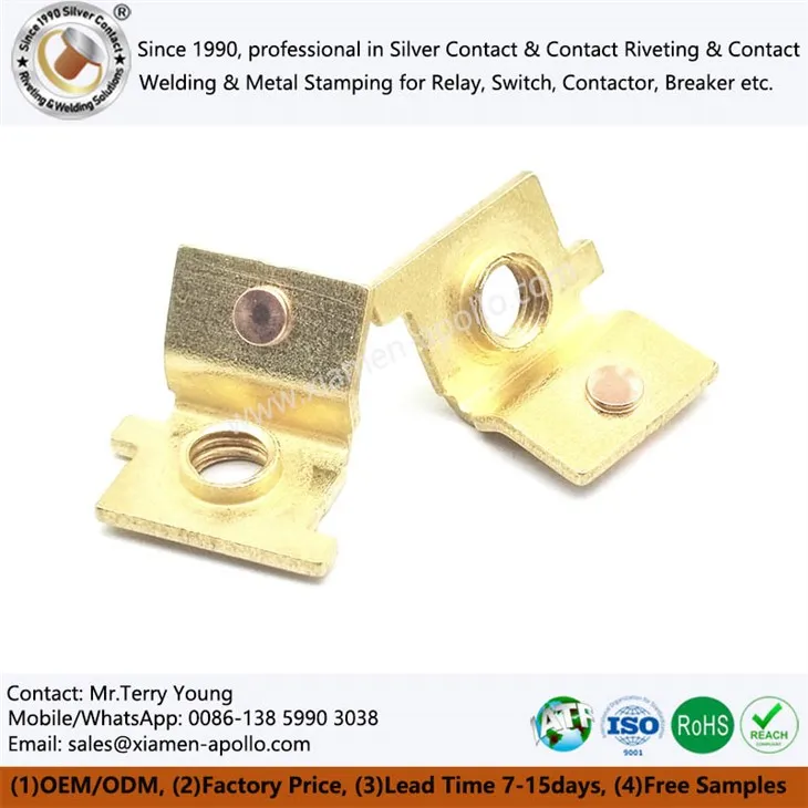 Ορείχαλκο σφράγιση ασημένια επαφή με πριτσίνια