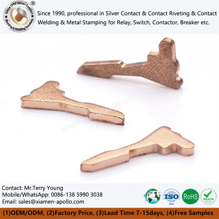Εξαρτήματα σφραγίδας χαλκού για ηλεκτρικούς διακόπτες