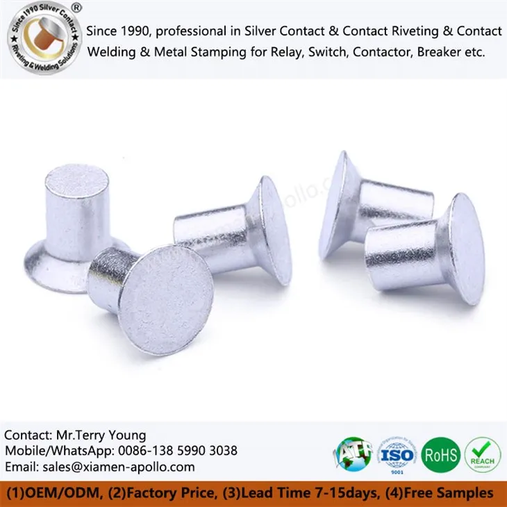 Επίπεδες ασημένιες ηλεκτρικές επαφές