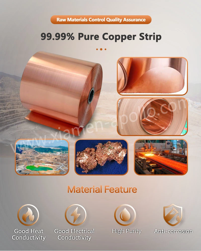99.99% Pure Copper Strip for Copper Stamping 99.99% Pure Copper Strip for Copper Stamping