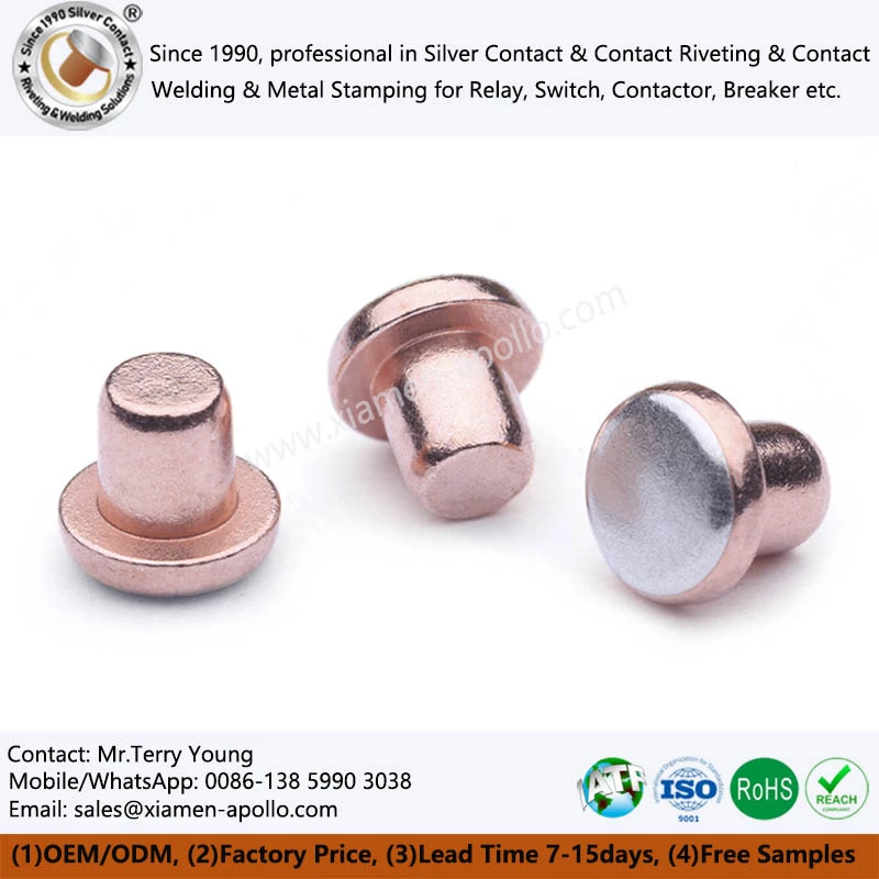 Bimetal Rivets Silver Contacts Bimetal Rivets Silver Contacts