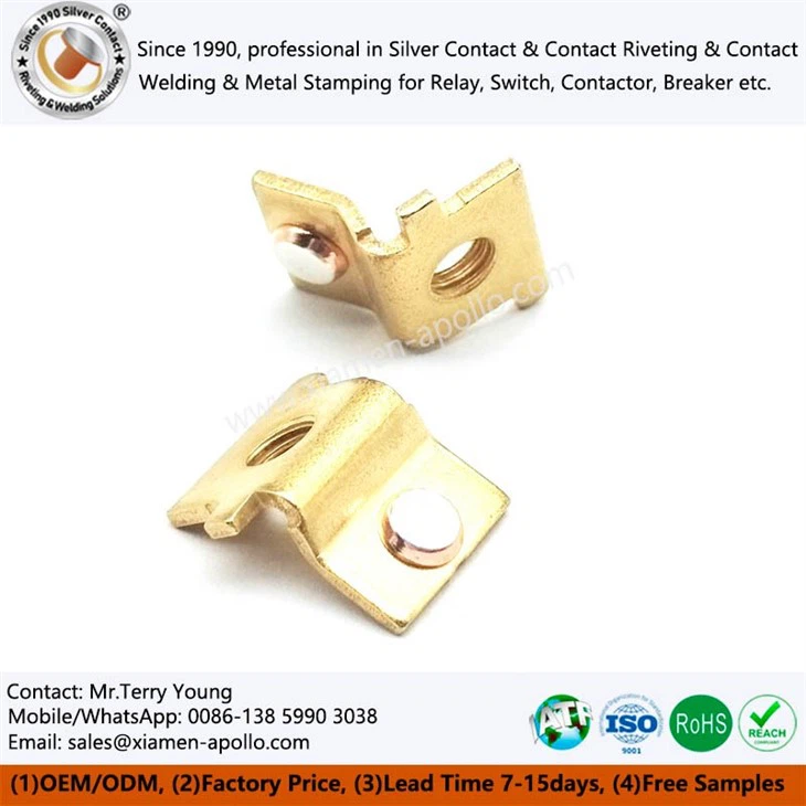 Silver Contact And Brass Stamping Riveted Parts